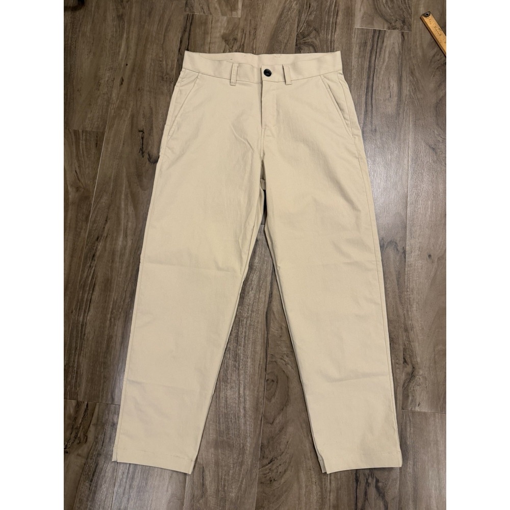 Lululemon Pants Mens 30x27 Khaki Relaxed Tapered Smooth Twill Trouser Cropped